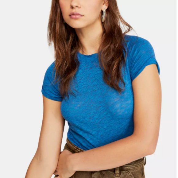 Free People Tops - Free People Night Sky Crewneck T-Shirt  Blue M